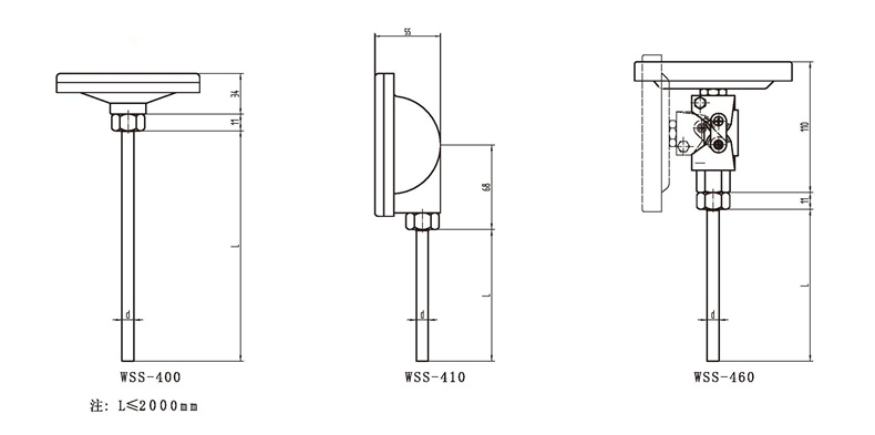 WSS工業(yè)雙金屬溫度計（通用型無固定裝置）_http://www.sziloveyou.cn_雙金屬溫度計_第3張