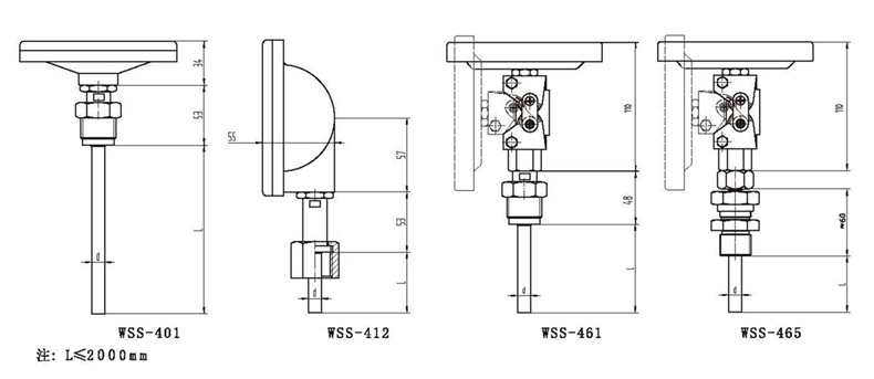 WSS工業雙金屬溫度計（通用型螺紋式）_http://www.sziloveyou.cn_雙金屬溫度計_第3張