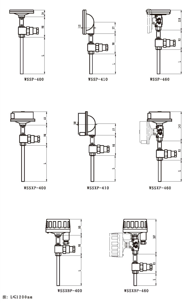 WSSX工業雙金屬溫度計（一體化型無固定裝置）_http://www.sziloveyou.cn_雙金屬溫度計_第3張